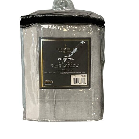 Fieldcrest Mirron Solid Sheer Grommet Top Single Panel Silver‎ Gray 50 x 84 - Picture 9 of 12
